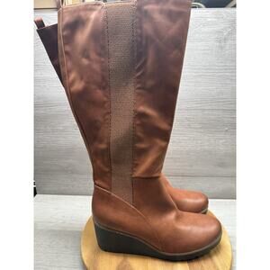 Naturalizer Adrian Women's Toffee Brown Smooth Boots 11m-Wide Calf